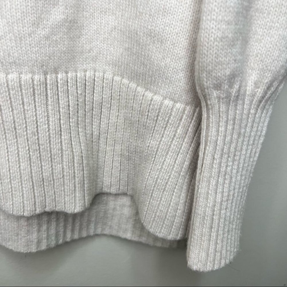 H&m Cream Wool Blend Scoop Neck Sweater Size L - Picture 5 of 10